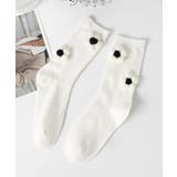 ホワイト1 | [2025 MOSOX NEW COLLECTION]3Dフラワーソックス | aimoha 