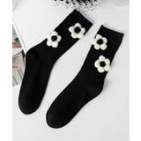 ブラック2 | [2025 MOSOX NEW COLLECTION]3Dフラワーソックス | aimoha 