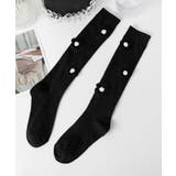ブラック1 | [2025 MOSOX NEW COLLECTION]3Dフラワーハイソックス | aimoha 