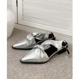 メタリッククロスリボンサンダル | aimoha  | 詳細画像3 