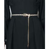 ホワイト | 【Jasmine】ゴールドチェーンロングベルト | aimoha 