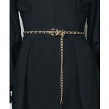 ブラック | 【Jasmine】ゴールドチェーンロングベルト | aimoha 