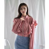 【Jasmine】スタンドカラーフレアブラウス ブルゾン Jasmine | aimoha | 詳細画像6