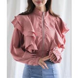 ピンク | 【Jasmine】スタンドカラーフレアブラウス ブルゾン Jasmine | aimoha