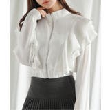 ホワイト | 【Jasmine】スタンドカラーフレアブラウス ブルゾン Jasmine | aimoha