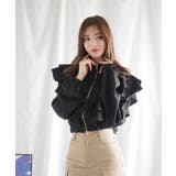 【Jasmine】スタンドカラーフレアブラウス ブルゾン Jasmine | aimoha | 詳細画像17