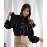 【Jasmine】スタンドカラーフレアブラウス ブルゾン Jasmine | aimoha | 詳細画像19