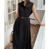 ウエストベルト付き ノースリーブシャツワンピース | aimoha | 詳細画像2