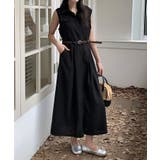 ウエストベルト付き ノースリーブシャツワンピース | aimoha | 詳細画像1