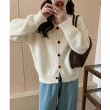ハートボタンモコモコニットカーディガン | aimoha  | 詳細画像16 