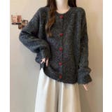 ハートボタンモコモコニットカーディガン | aimoha  | 詳細画像18 