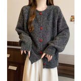 ハートボタンモコモコニットカーディガン | aimoha  | 詳細画像21 
