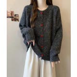 ハートボタンモコモコニットカーディガン | aimoha  | 詳細画像23 