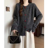 ハートボタンモコモコニットカーディガン | aimoha  | 詳細画像24 