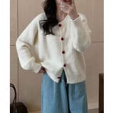 ハートボタンモコモコニットカーディガン | aimoha  | 詳細画像10 