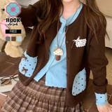 HOOK for girls ドットポケット配色カーディガン | HOOK | 詳細画像1 