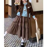 チョコ | HOOK for girls ドットポケット配色カーディガン | HOOK