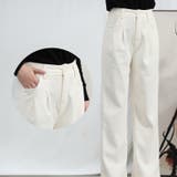 【Aimoha】タック入りストレートパンツ | aimoha | 詳細画像1