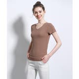 ベージュ | Ladiesシームレス/リブTeeシャツ | aimoha 