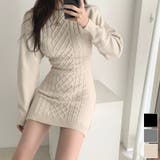 Jasmine新作 バック開きセクシーミニ丈ニットワンピース 韓国ファッション | aimoha | 詳細画像1