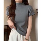 グレー | ボトルネックフィットTシャツ【SS】 | aimoha