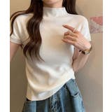 ホワイト | ボトルネックフィットTシャツ【SS】 | aimoha