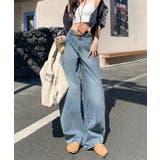 ヴィンテージルック・ルーズワイドデニムパンツ レディース | aimoha | 詳細画像9
