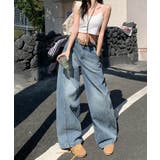 ヴィンテージルック・ルーズワイドデニムパンツ レディース | aimoha | 詳細画像5