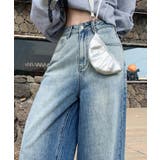 デニム ジーンズ グラデーションウォッシュ・ハイウエストワイドデニムパンツ | aimoha | 詳細画像11