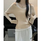 重ね着風ロング袖カットソー | aimoha | 詳細画像8