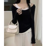 重ね着風ロング袖カットソー | aimoha | 詳細画像5