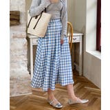 ブルー | 青白チェック柄スカート【SS】 | aimoha