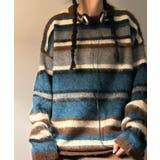 ブルー | ユニセックスボーダー配色セーター【AW】 | aimoha 