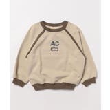 ベージュ | 【aimoha KIDS】刺繍ペイントスウェット | aimoha kids