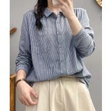 ストライプチェックコットンオーバーシャツ | aimoha  | 詳細画像14 
