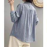 ストライプチェックコットンオーバーシャツ | aimoha  | 詳細画像17 