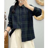 ストライプチェックコットンオーバーシャツ | aimoha  | 詳細画像32 