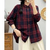 ストライプチェックコットンオーバーシャツ | aimoha | 詳細画像33