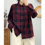 ストライプチェックコットンオーバーシャツ | aimoha | 詳細画像36