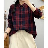 ストライプチェックコットンオーバーシャツ | aimoha | 詳細画像37