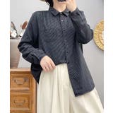 ストライプチェックコットンオーバーシャツ | aimoha  | 詳細画像6 
