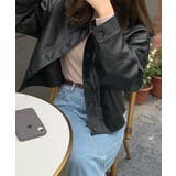 ステンカラーPUレザージャケット | aimoha | 詳細画像17