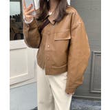 ステンカラーPUレザージャケット | aimoha | 詳細画像35