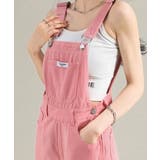 ピンク | ワイドシルエットデニムサロペット | aimoha