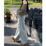 ウォッシュ・ワイドデニムパンツ | aimoha | 詳細画像4