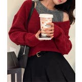 レッド | レイヤードデザインニットトップス【AW】 | aimoha 