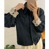 レースディテールコットンシャツ | aimoha  | 詳細画像1 