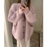 ピンク | モコモコゆったりカーディガン【AW】 | aimoha 