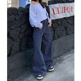 ストライプワイドデニムパンツ | aimoha | 詳細画像4