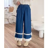 レース付きデニムワイドパンツ | aimoha | 詳細画像11